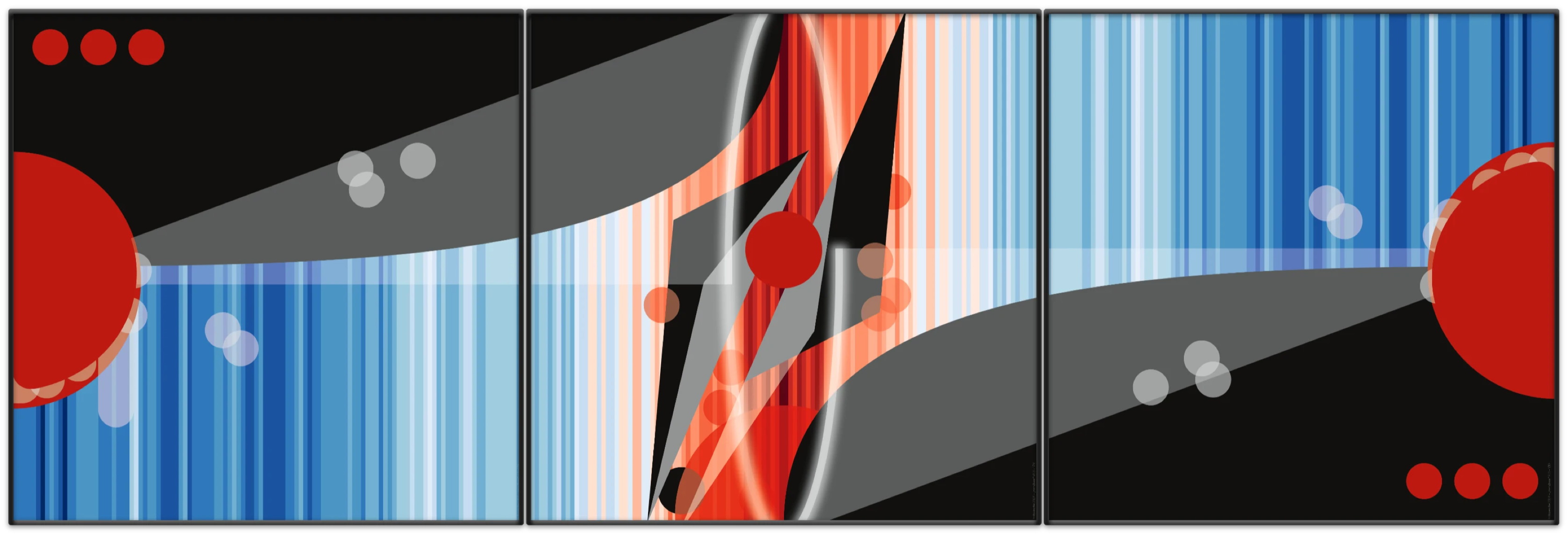 Das Triptychon „men@war“ ist eine radikal düstere Komposition, die auf der einen Seite unmissverständlich und fast plakativ explizit erscheint, aber auf den zweiten und dritten Blick tiefgründige Räume der Interpretation eröffnet.  